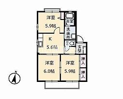 ルピナス 3Kの間取図画像