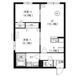 Esperanza(エスペランザ) 2階2LDKの間取り