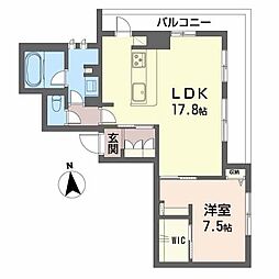 イスタナ若松 1LDKの間取図画像