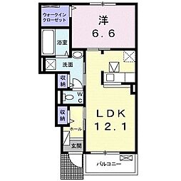 オプスKITA1 1LDKの間取図画像