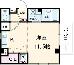 アンシャンテ ワンルームの間取図画像