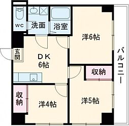 石田ビル 3階3DKの間取り