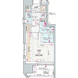 エステムプラザ品川大井町クリスタルヒルズ 11階1Kの間取り