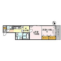JR東海道・山陽本線 南彦根駅 徒歩15分の賃貸アパート 1階2Kの間取り