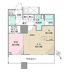 ザ・パークハウス西新宿タワー60 1LDKの間取図画像