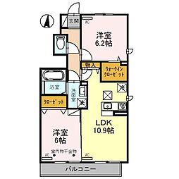 グランツ 2LDKの間取図画像