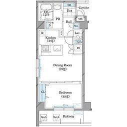 ホーリーフォート南平岸 7階1LDKの間取り