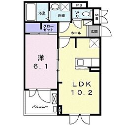 マロングロリア 1LDKの間取図画像