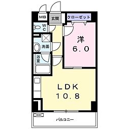 ベルフィオーレ千代田 1LDKの間取図画像