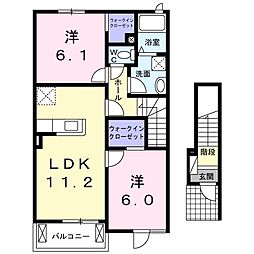 フォーリスト2 2LDKの間取図画像