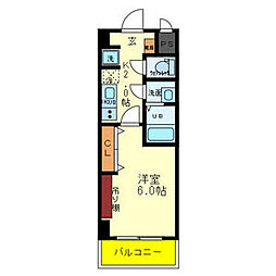 美園イーグル 1Kの間取図画像