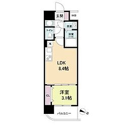 セレニテ神戸ミラクノール 4階1LDKの間取り