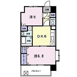 ステートリーマンション鷲崎 2DKの間取図画像