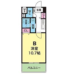 YKハイツ西明石2 1Kの間取図画像