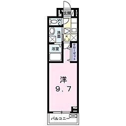 アリュール 1Kの間取図画像