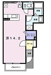 グートヒル2 ワンルームの間取図画像