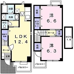 アルバ・05 2LDKの間取図画像