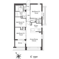 ザ・ケンジントン・レジデンス上池台 2階3LDKの間取り