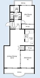 ＰＬＥＮＤＹ馬橋 105 1階2LDKの間取り