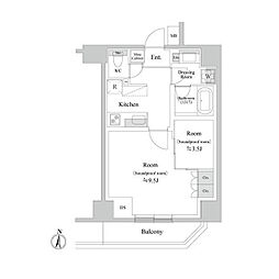 TRACK両国 4階1LDKの間取り