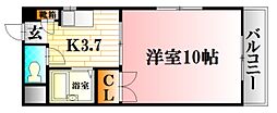 大下ビル 1Kの間取図画像