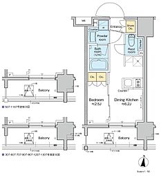 プラウドフラット亀戸ステーションPLACE 1DKの間取図画像