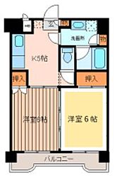 コーポフジサワ仙台 4階1LDKの間取り