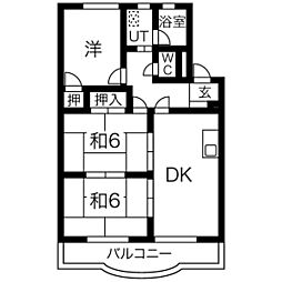 アリビオ 3DKの間取図画像