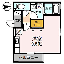 CAMELLIA ワンルームの間取図画像