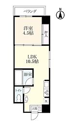 グリーンタウン佐賀駅前 1LDKの間取図画像