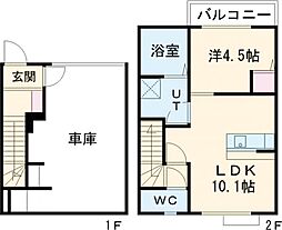 エースガレージ2 1LDKの間取図画像