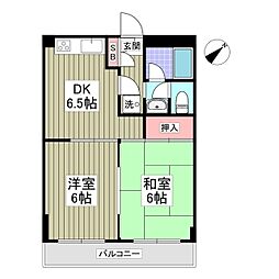 メゾンドエクセル 2DKの間取図画像