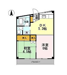 コーポ広戸 2階2DKの間取り