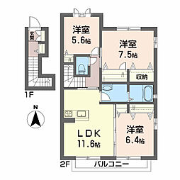 メゾン・ド・アンジュB 3LDKの間取図画像