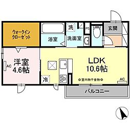 リーベルアルト 1LDKの間取図画像