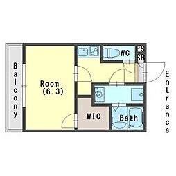 ジーメゾン八千代大和田 2階1Kの間取り