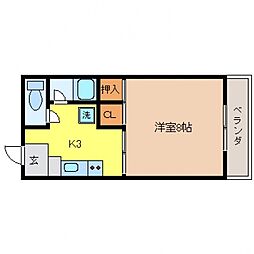 浅原コーポ1 1Kの間取図画像