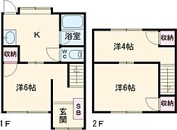メゾネット川島東 1階3Kの間取り