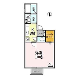 ジョリ・セジュール元菊2 1Kの間取図画像