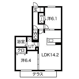 和庵 2LDKの間取図画像