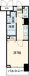 ハビテ靭センターコート 1Kの間取図画像