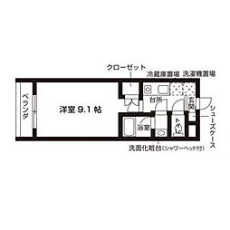 セレスティアル大曽根 4階1Kの間取り