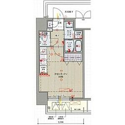 パルティール金山 4階1Kの間取り