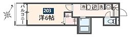 MELDIA京成大和田2 1Kの間取図画像