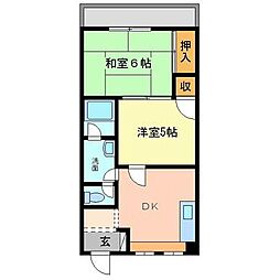 メゾン・ド・ソレイユ 2DKの間取図画像