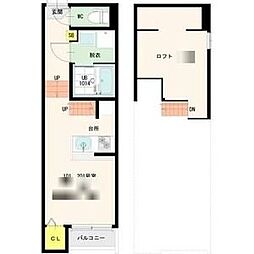 Plumeria Sendai 1階1Kの間取り