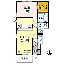 D-room アネーロ 1階1LDKの間取り