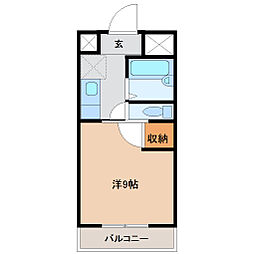 ヤングビレッジマキ 1Kの間取図画像