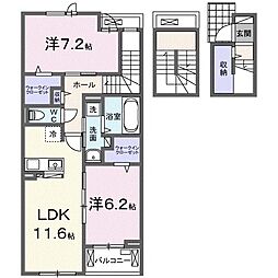 コンフォール北伊丹 2LDKの間取図画像