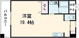 熊本電気鉄道 韓々坂駅 徒歩8分の賃貸マンション 3階ワンルームの間取り